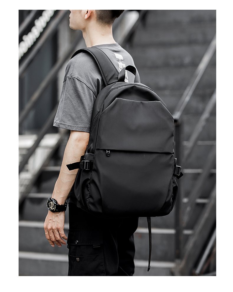 Compact black laptop backpack