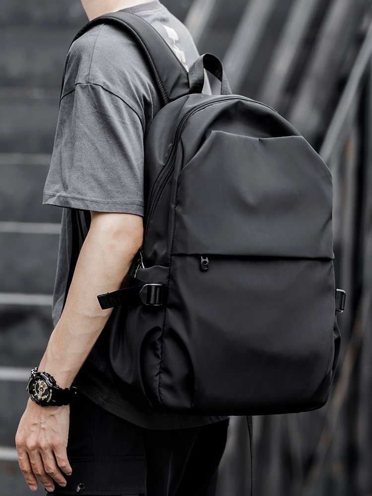 Compact black laptop backpack